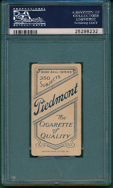 1909-1911 T206 O'Leary, Portrait, Piedmont Cigarettes PSA 3