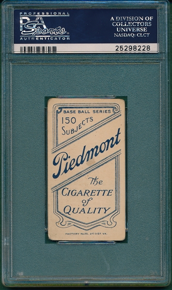 1909-1911 T206 Turner Piedmont Cigarettes PSA 3