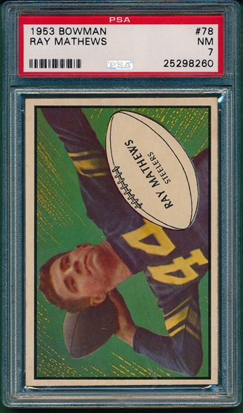 1953 Bowman FB #78 Ray Mathews PSA 7
