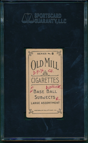 1910 T210-8 Hickman Old Mill Cigarettes SGC 20