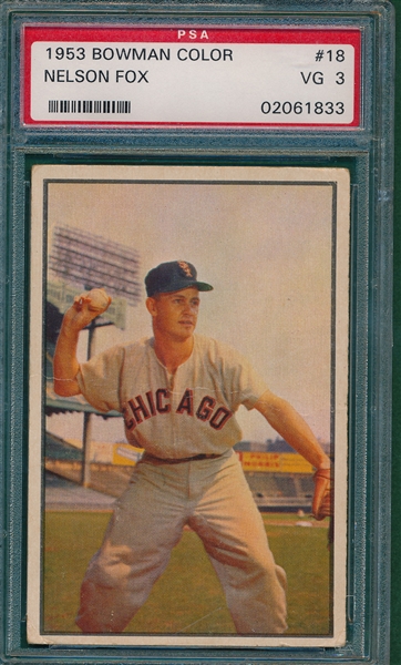 1953 Bowman Color #18 Nelson Fox PSA 3