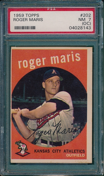 1959 Topps #202 Roger Maris PSA 7 (OC)