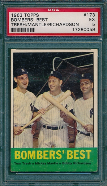 1963 Topps #173 Bombers Best W/ Mantle PSA 5