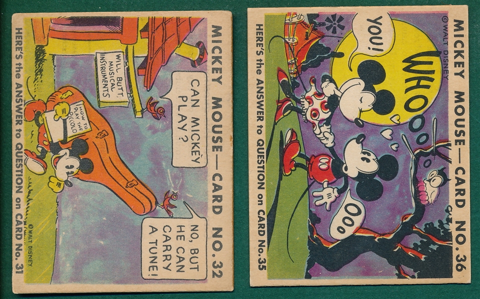1935 R89 Mickey Mouse Gum #32 & #36, Lot of (2)