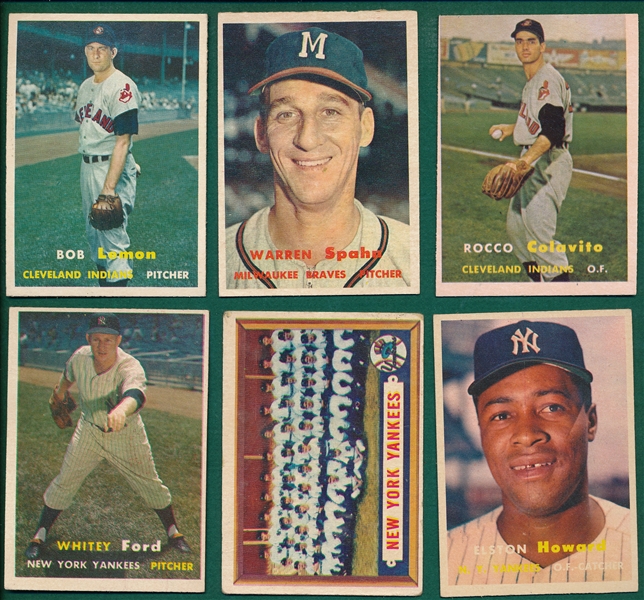 1957 Topps Lot of (21) W/ Whitey Ford