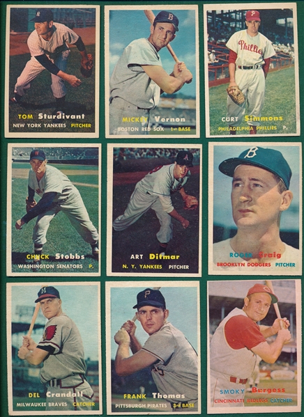 1957 Topps Lot of (21) W/ Whitey Ford
