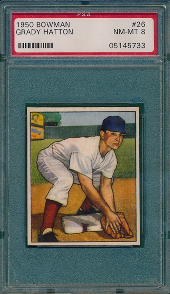 1950 Bowman #26 Grady Hatton PSA 8 *SP*