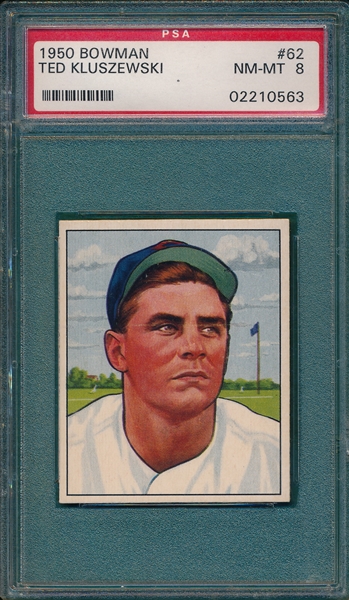 1950 Bowman #062 Ted Kluszewski PSA 8 *SP*