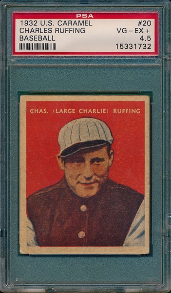 1932 US Caramel #20 Charles Ruffing PSA 4.5
