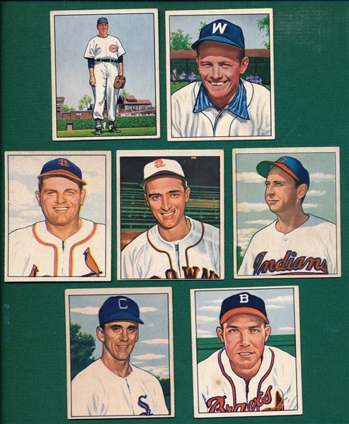 1950 Bowman Lot of (7) W/ Short Prints *Crease Free*