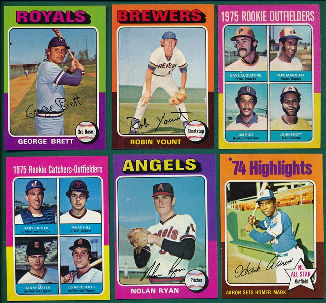 1975 Topps Complete Set (660) W/ Brett, Yount, Carter and Rice, Rookies