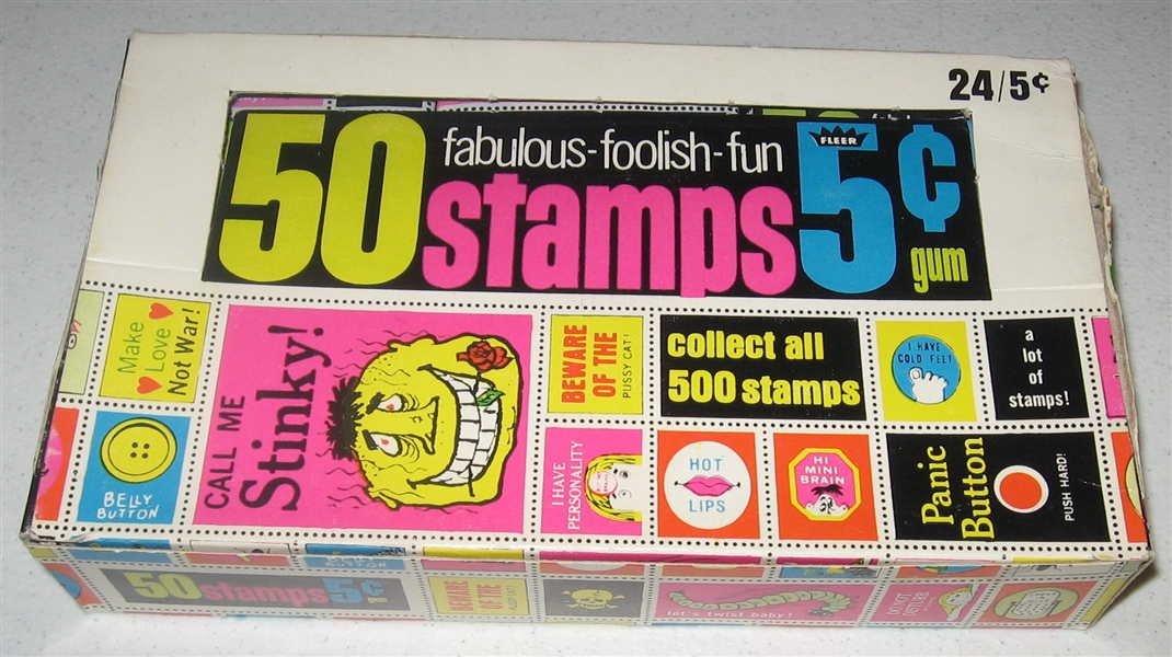 1967 Fleer Fabulous-Foolish-Fun Stamps Box & (20) Wax Packs