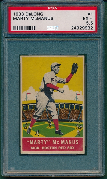 1933 DeLong #1 Marty McManus PSA 5.5