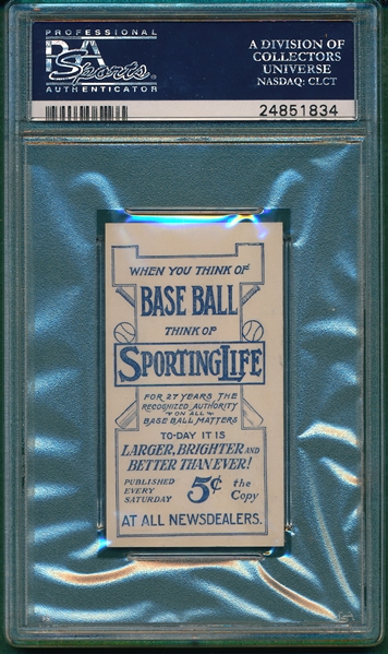 1910-1911 M116 Walsh, Gray, Sporting Life PSA 7