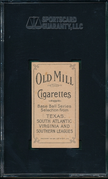 1909-1911 T206 Cranston Old Mill Cigarettes SGC 80 *Southern League*