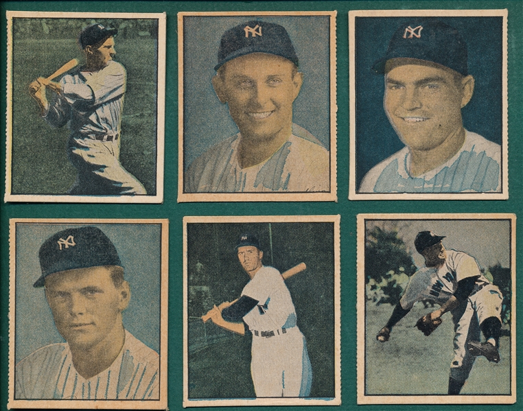 1951 Berk Ross Lot of (8) Yankees W/ Mize