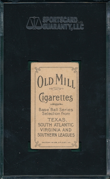 1909-1911 T206 Lafitte Old Mill Cigarettes SGC 30 *Southern League*