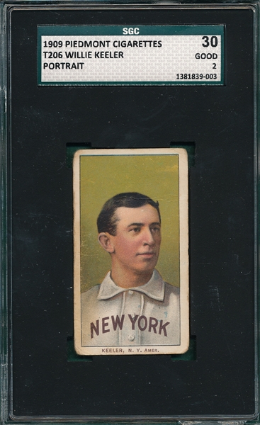 1909-1911 T206 Keeler, Portrait, Piedmont Cigarettes SGC 30