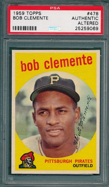 1959 Topps #478 Bob Clemente PSA Authentic
