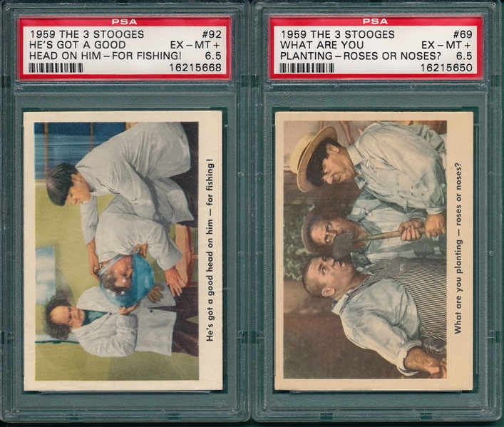 1959 The 3 Stooges Lot of (9) PSA 