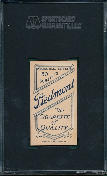 1909-1911 T206 Ferris Piedmont Cigarettes SGC 80 