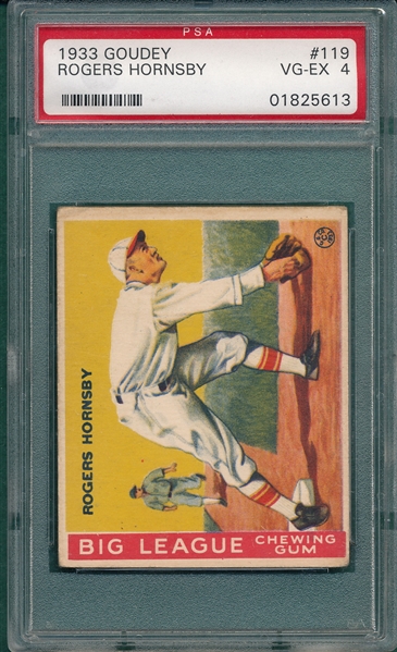1933 Goudey #119 Rogers Hornsby PSA 4