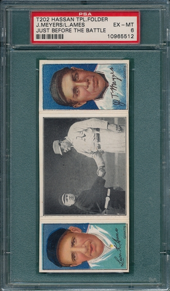 1912 T202 Just Before the Battle, Meyers/Ames, Hassan Cigarettes PSA 6
