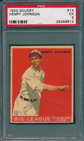 1933 Goudey #14 Henry Johnson PSA 5