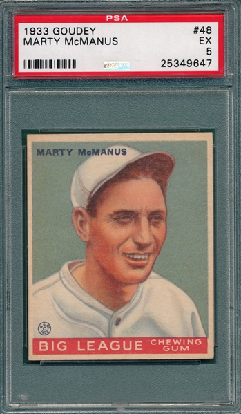1933 Goudey #48 Marty McManus PSA 5