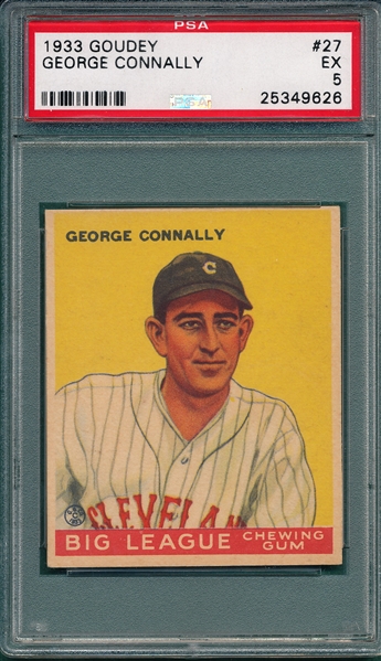 1933 Goudey #27 George Connally PSA 5