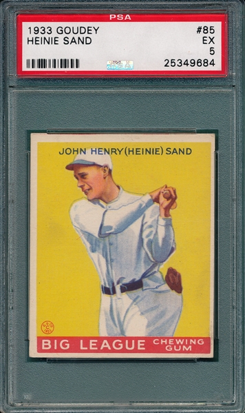 1933 Goudey #85 Heinie Sand PSA 5
