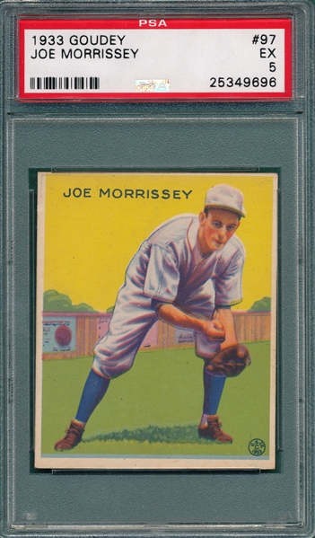1933 Goudey #97 Joe Morrissey PSA 5