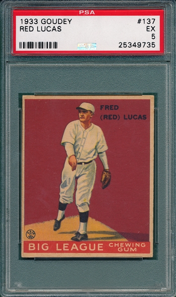 1933 Goudey #137 Red Lucas PSA 5
