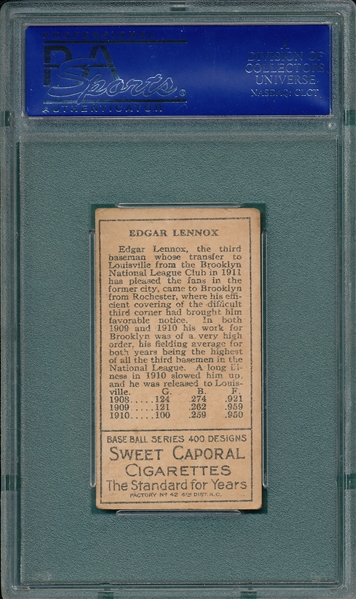 1911 T205 Lennox Sweet Caporal Cigarettes PSA 4