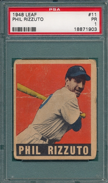 1948-49 Leaf  #11 Phil Rizzuto PSA 1