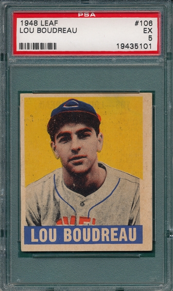 1948-49 Leaf #106 Lou Bordeau PSA 5