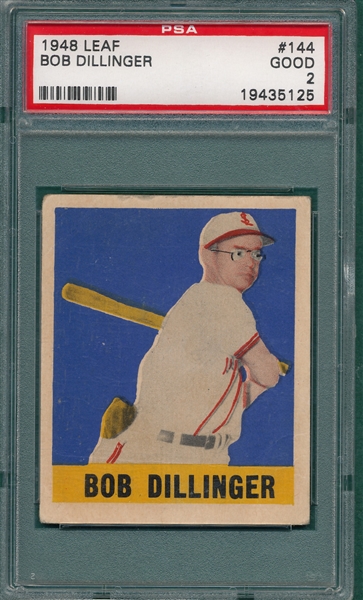 1948-49 Leaf #144 Bob Dillinger PSA 2 *Short Print*