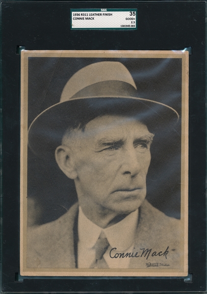 1936 R311 Nat'l Chicle Connie Mack, Leather Finish SGC 35