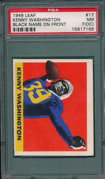 1948 Leaf FB #17 Kenny Washington, Black Name, PSA 7 OC