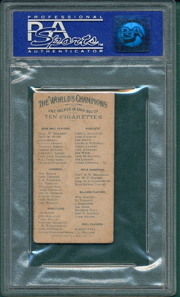 1887 N28 John Ward Allen & Ginter Cigarettes PSA 4