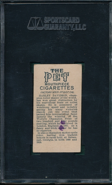 1910 T229 HARLEY DAVIDSON Pet Cigarettes SGC 30