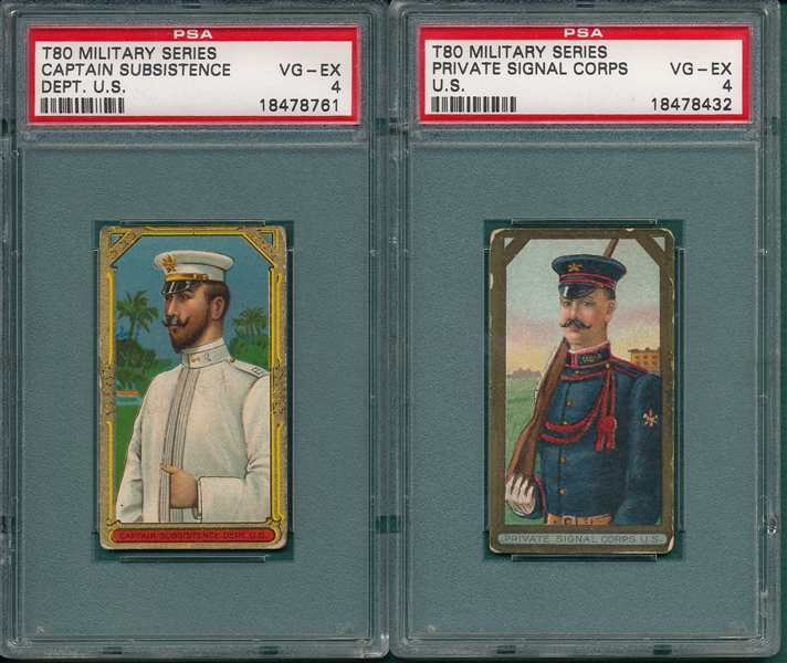 1910-11 T80 Military Series Tolstoi Cigarettes Lot of (17) PSA