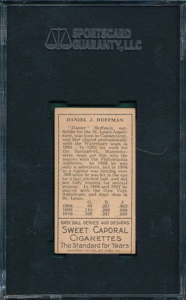 1911 T205 Hoffman Sweet Caporal Cigarettes SGC 60