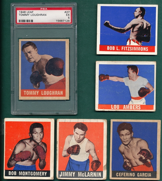 1948 Leaf Boxing (6) Card Lot W/ Loughran PSA 5