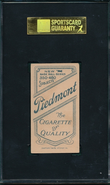 1909-1911 T206 McGraw, Portrait W/Cap, Piedmont Cigarettes SGC 60