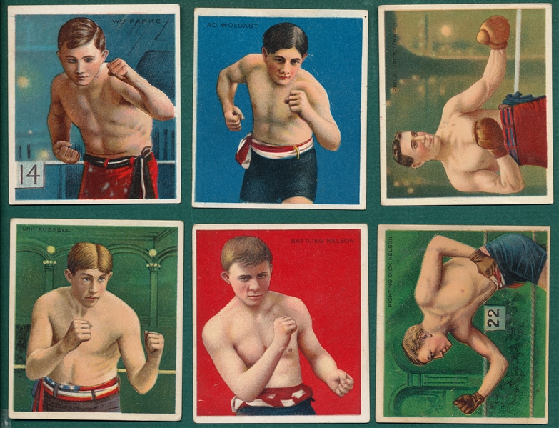 1910 T218 Champions Lot of (6) Boxers W/Papke