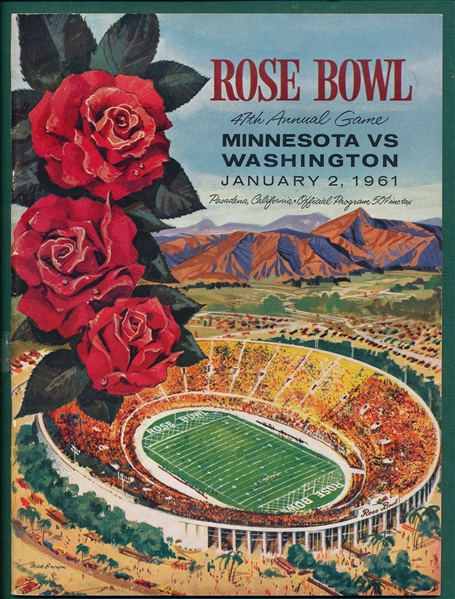 1961 Rose Bowl Program, Minnesota vs Washington