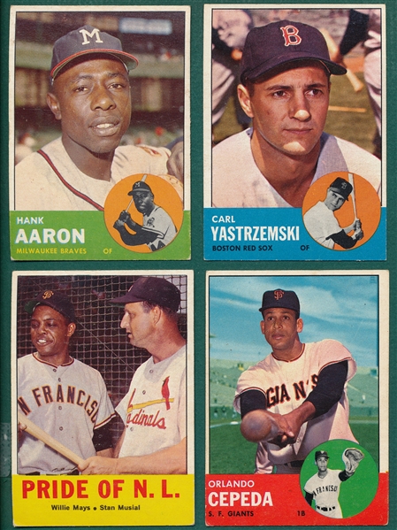 1963 Topps Baseball Near Complete Set (530/583) 