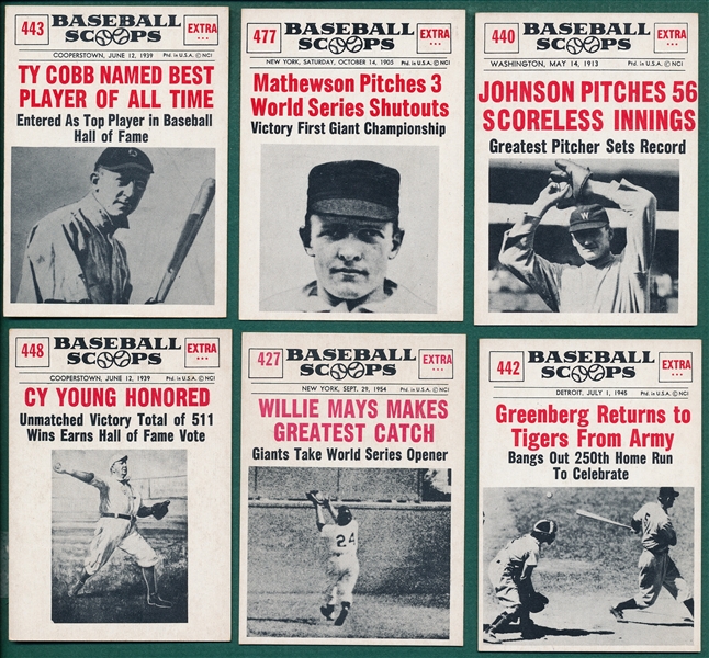 1961 Nu-Card Baseball Scoops Lot of (30) W/ Cobb