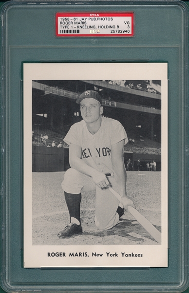 1958-61 Jay Publishing Yankees Berra, Maris & Mantle, Lot of (3) PSA